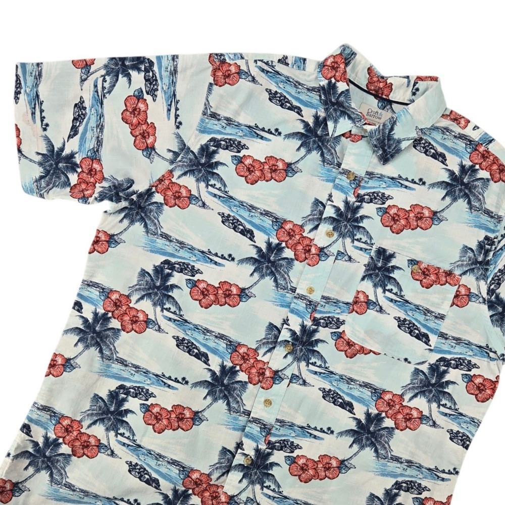 Croft & Barrow XL Tall‎ Short Sleeve Button Down Mens Tropical Hawaiian Shirt